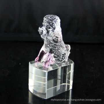 Barato venta caliente de cristal de alta calidad de la estatua del perro cristal mini estatuillas de perro al por mayor